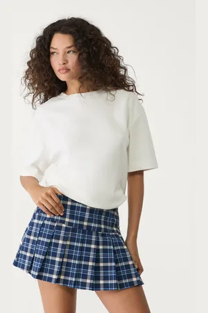 Stradivarius Minijupe-culotte plissée à carreaux S