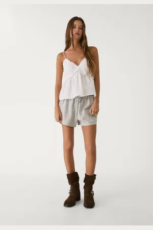 Stradivarius Top à bretelles à nœud XS