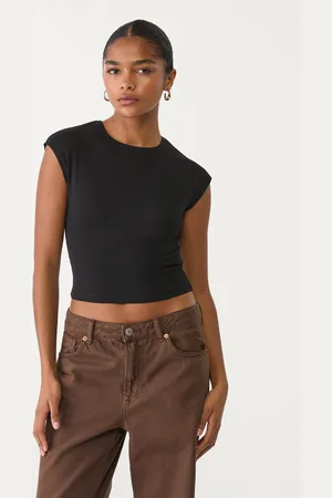 Stradivarius T-shirt cropped basique près du corps L