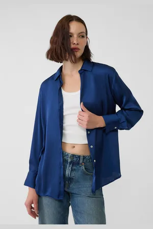 Stradivarius Chemise en satin à col à revers XS