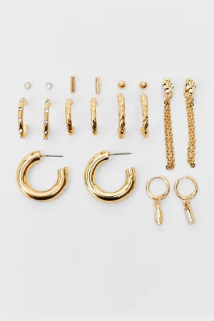 Stradivarius Lot 6 paires de créoles strass OS