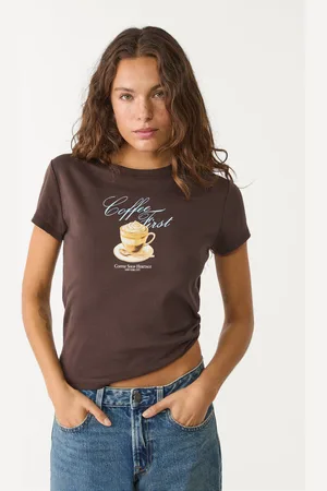 Stradivarius T-shirt ajusté Coffee First M