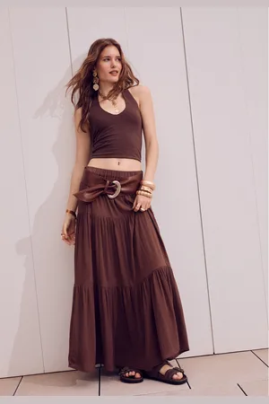 Stradivarius Jupe midi bohème XS