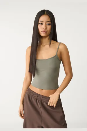 Stradivarius Top en polyamide à bretelles fines M