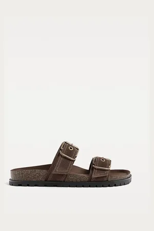 Stradivarius Sandales plates en cuir 40