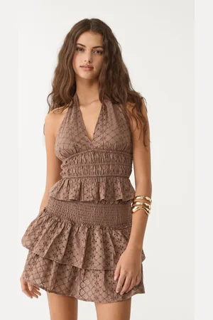 Stradivarius Top encolure américaine brodé XL