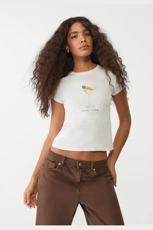 Stradivarius T-shirt ajusté imprimé XS