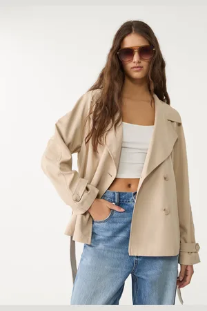 Stradivarius Trench court fluide avec ceinture L