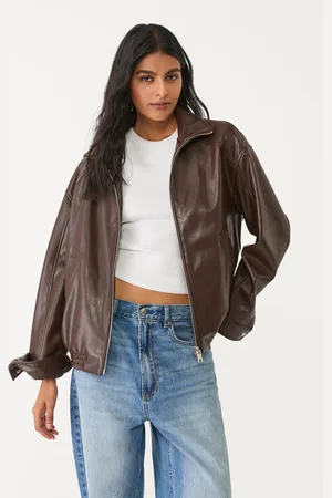 Stradivarius Blouson oversize en similicuir M