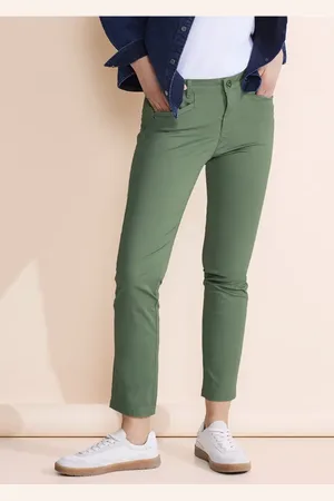 Street one Femme Pantalon en sergé coupe classique in Vert