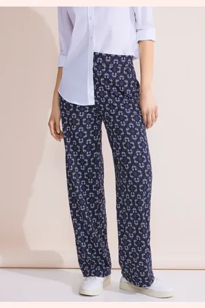 Street one Femme Pantalon jacquard coupe classique in Bleu