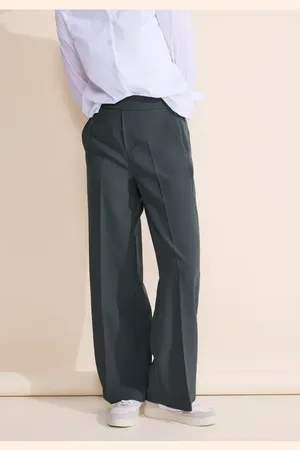 Street one Femme Pantalon en sergé coupe ample in Vert