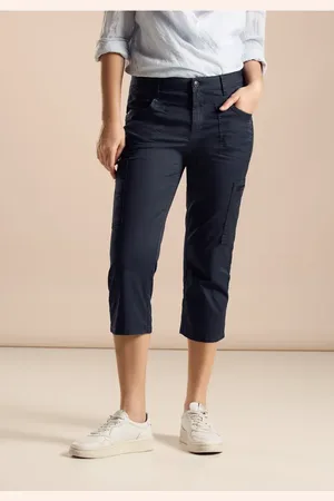 Street one Femme Pantalon cargo 3/4 sportif in Bleu
