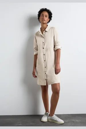 Street one Femme Robe en velours côtelé in Beige