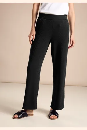 Street one Femme Pantalon jacquard coupe classique in Noir