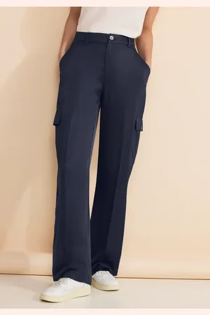 Street one Femme Pantalon look satin coupe classique in Bleu