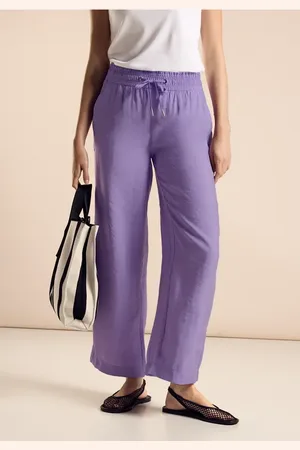 Street one Femme Pantalon en Cupro à jambes larges in Violet