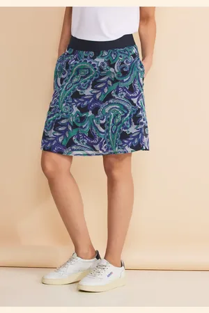 Street one Femme Jupe imprimée en mousseline in Turquoise