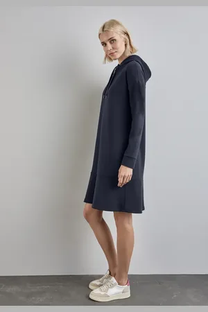 Street one Femme Robe sweat à volants in Bleu