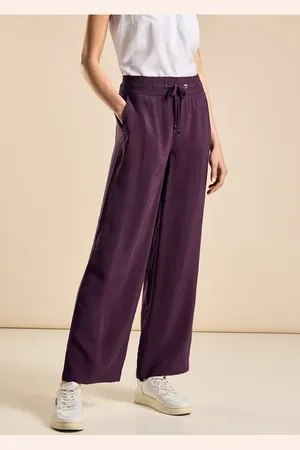 Street one Femme Pantalon en Cupro à jambes larges in Violet