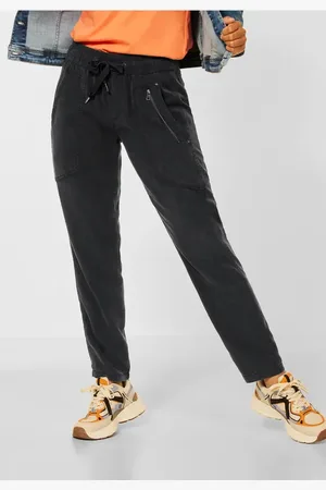 Street one Femme Pantalon loose fit en lyocell in Noir