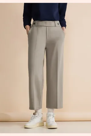 Street one Femme Pantalon en sergé coupe classique in Beige