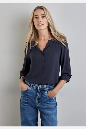 Street one Femme Blouse de base en couleur unie in Bleu