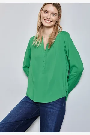 Street one Femme Blouse de base en couleur unie in Vert