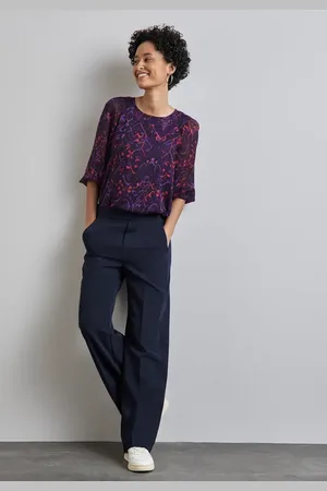 Street one Femme Blouse en mousseline de soie in Multicolore|Noir