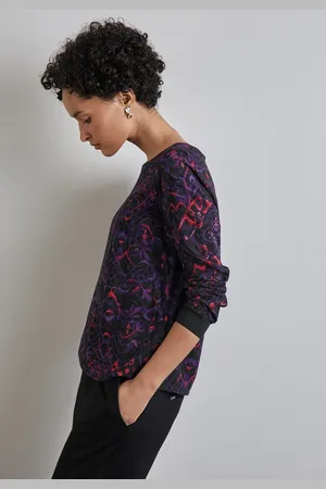 Street one Femme Blouse avec détails de bande in Multicolore|Noir