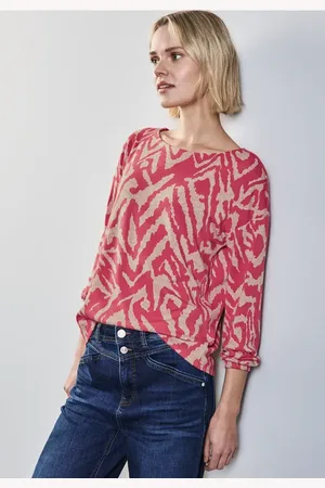 Street one Femme T-shirt jacquard douillet in Rose