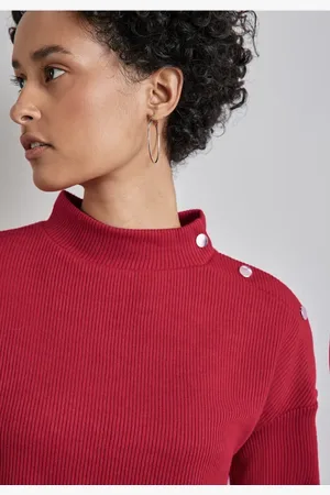 Street one Femme T-shirt structuré avec boutons in Rouge