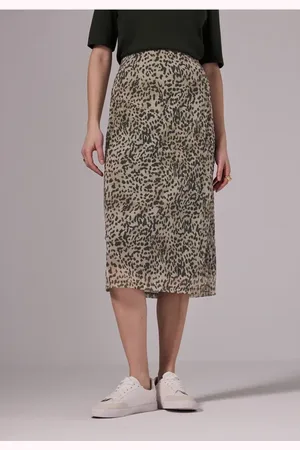 Street one Femme Jupe en maille à motifs in Marron