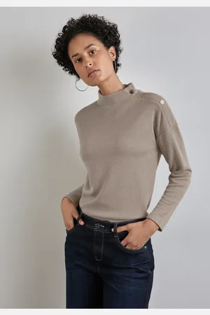 Street one Femme T-shirt structuré avec boutons in Beige