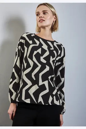 Street one Femme T-shirt jacquard douillet in Noir