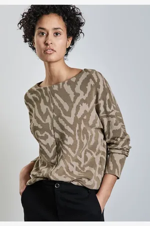 Street one Femme T-shirt jacquard deux tons in Beige
