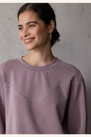 Street one Femme T-shirt en soie avec rivets in Rose