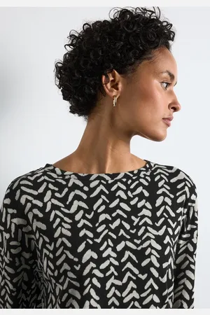 Street one Femme T-shirt en jacquard in Noir