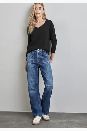 Street one Femme Pull en maille fine in Noir