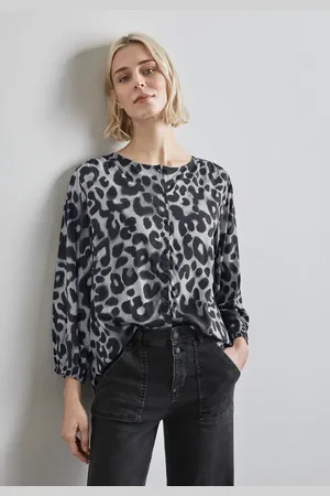 Street one Femme Blouse avec fronces in Gris
