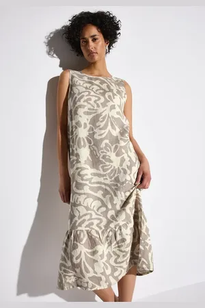 Street one Femme Robe à volants à motifs in Beige