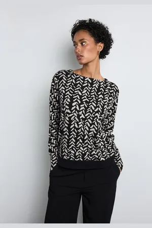 Street one Femme T-shirt en jacquard in Noir