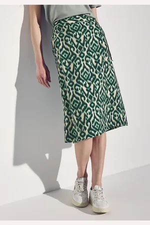 Street one Femme Jupe portefeuille à motifs in Multicolore|Vert