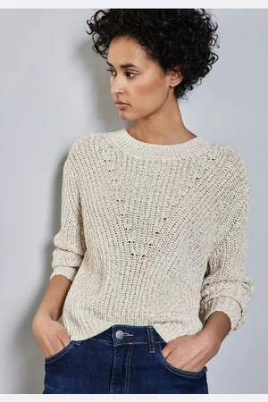 Street one Femme Pull à motif tricoté in Beige