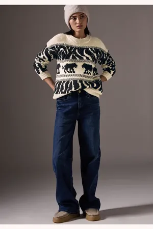 Street one Femme Sweat en jacquard chunky in Beige