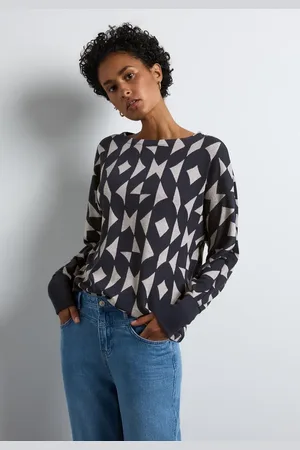 Street one Femme T-shirt en jacquard in Bleu
