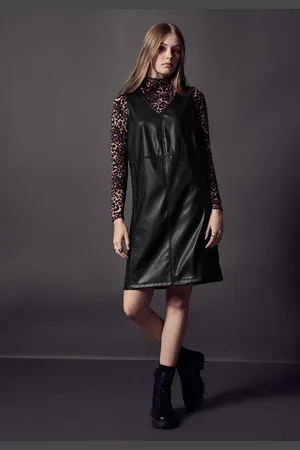 Street one Femme Robe en aspect cuir in Noir
