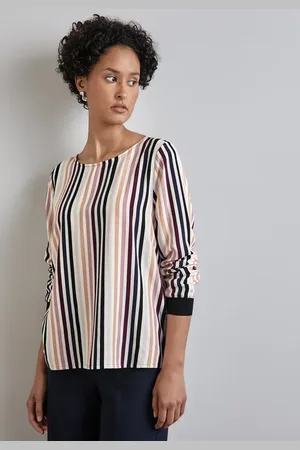 Street one Femme Blouse avec détails de bande in Multicolore|Rose