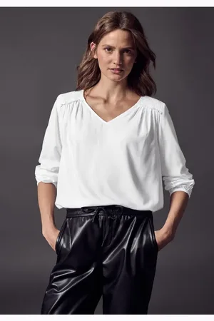 Street one Femme Blouse avec détail smocké in Blanc