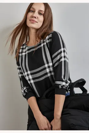 Street one Femme Blouse à carreaux in Noir